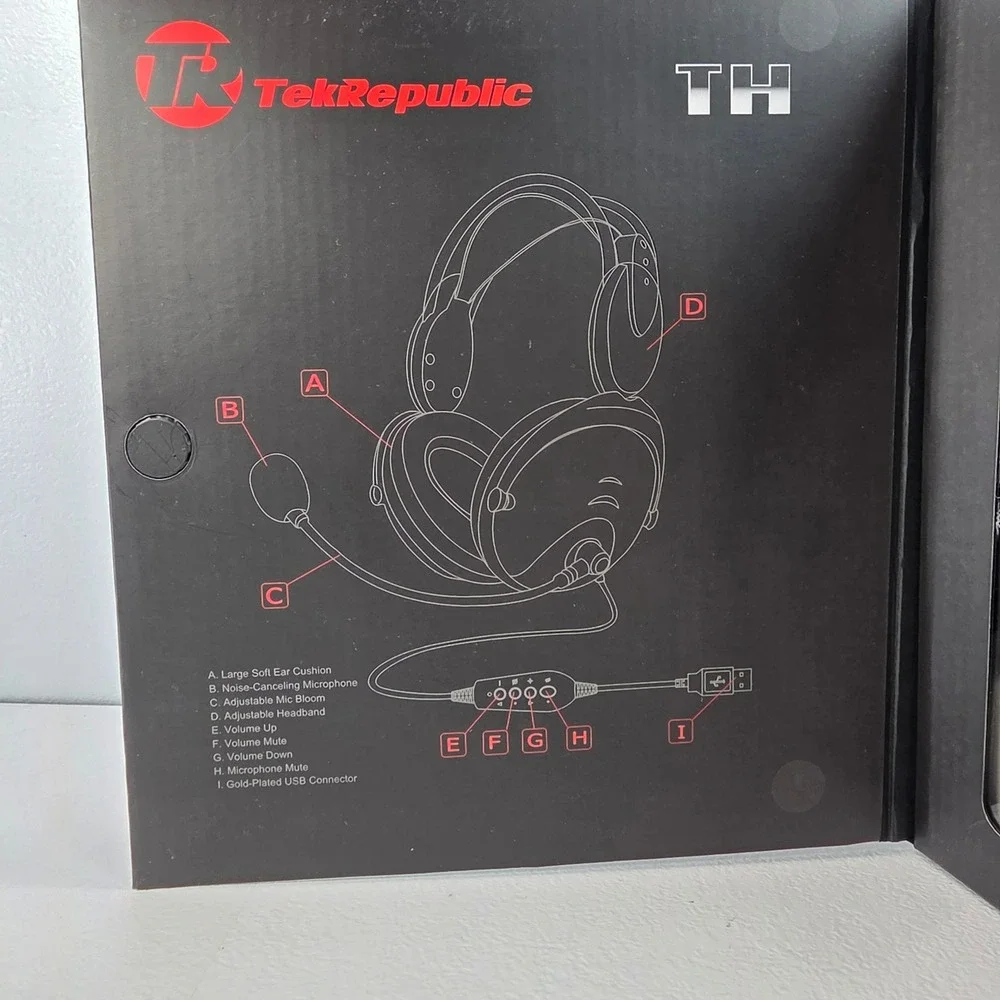 TekRepublic‎ TH Lightweight Gaming Headset Virtual 7.1 Surround Sound USB